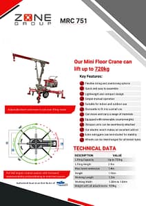 Zone Floor Crane MRC 751 Brochure Zone Group